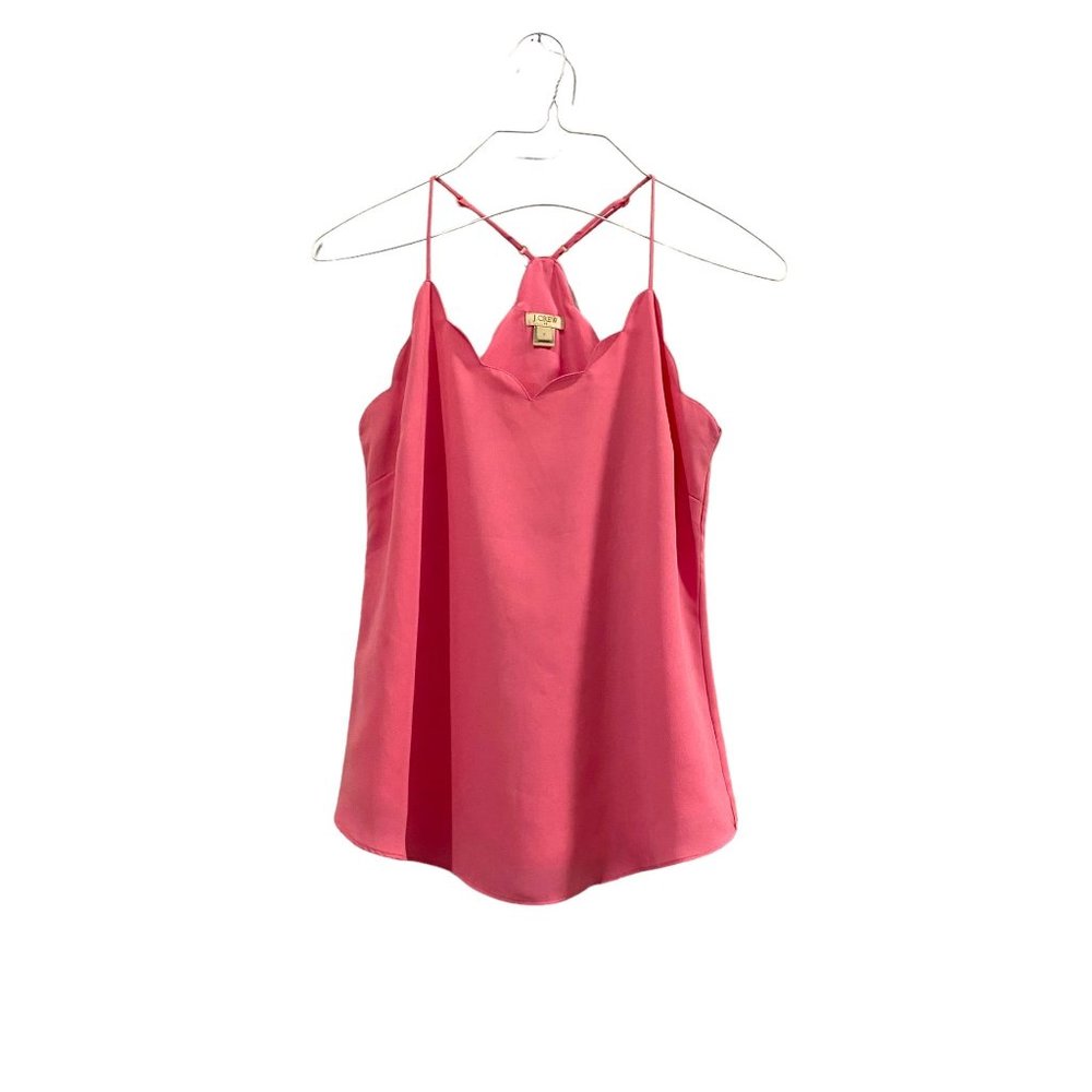 J. Crew Scalloped Pink Halter Cami/Tank Top